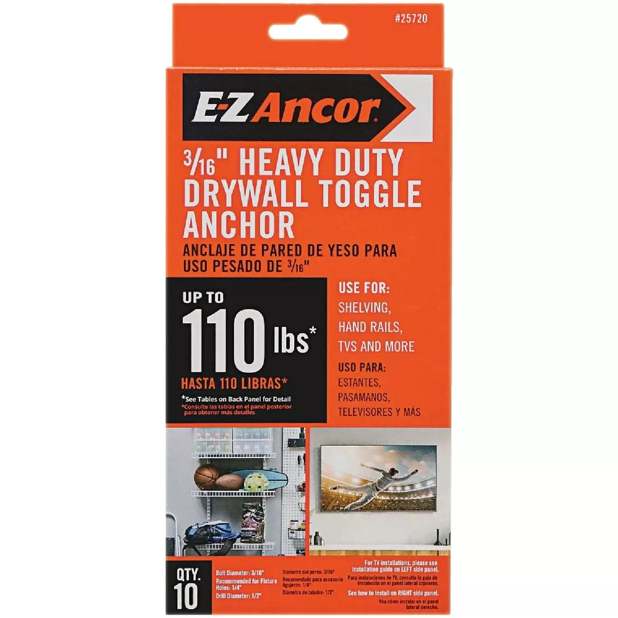 1/4 In. Heavy Duty Pull Toggle Drywall Anchor (10-pack)