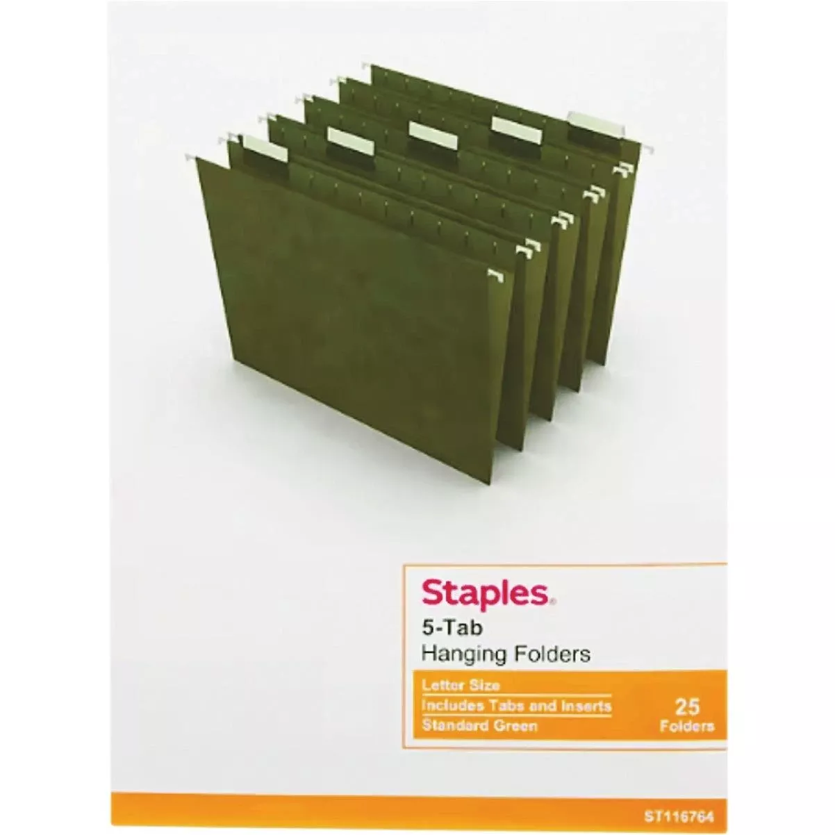 1/5-cut Letter Size 100% Recycled Hanging File Folders (25-pack)