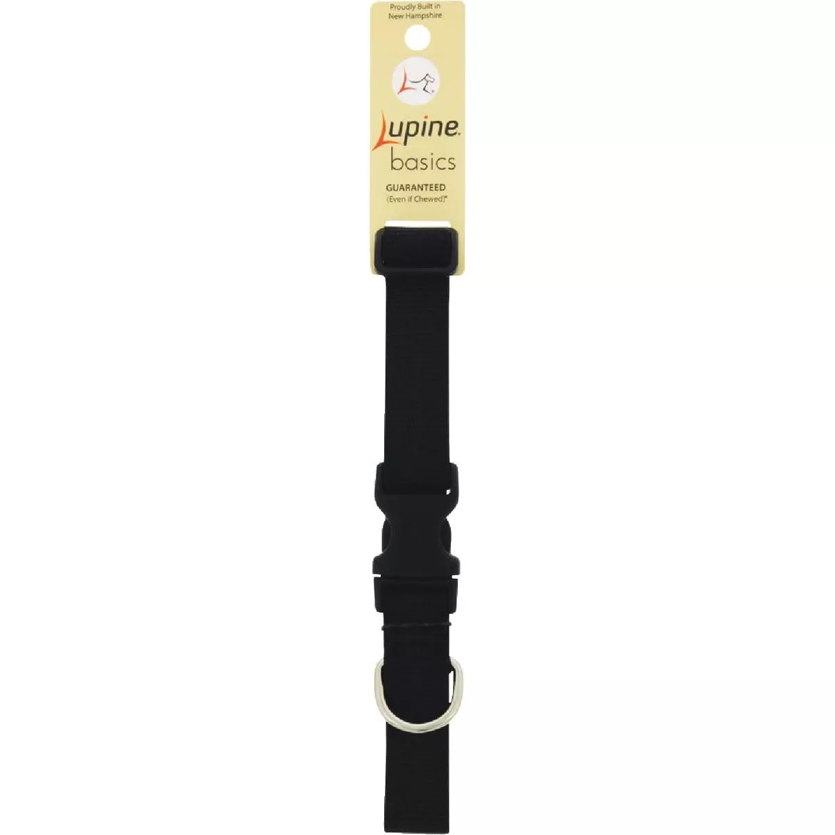 1 In. Traditional Solid Black 12 To 20in. Adjustable Medium Dog Collar