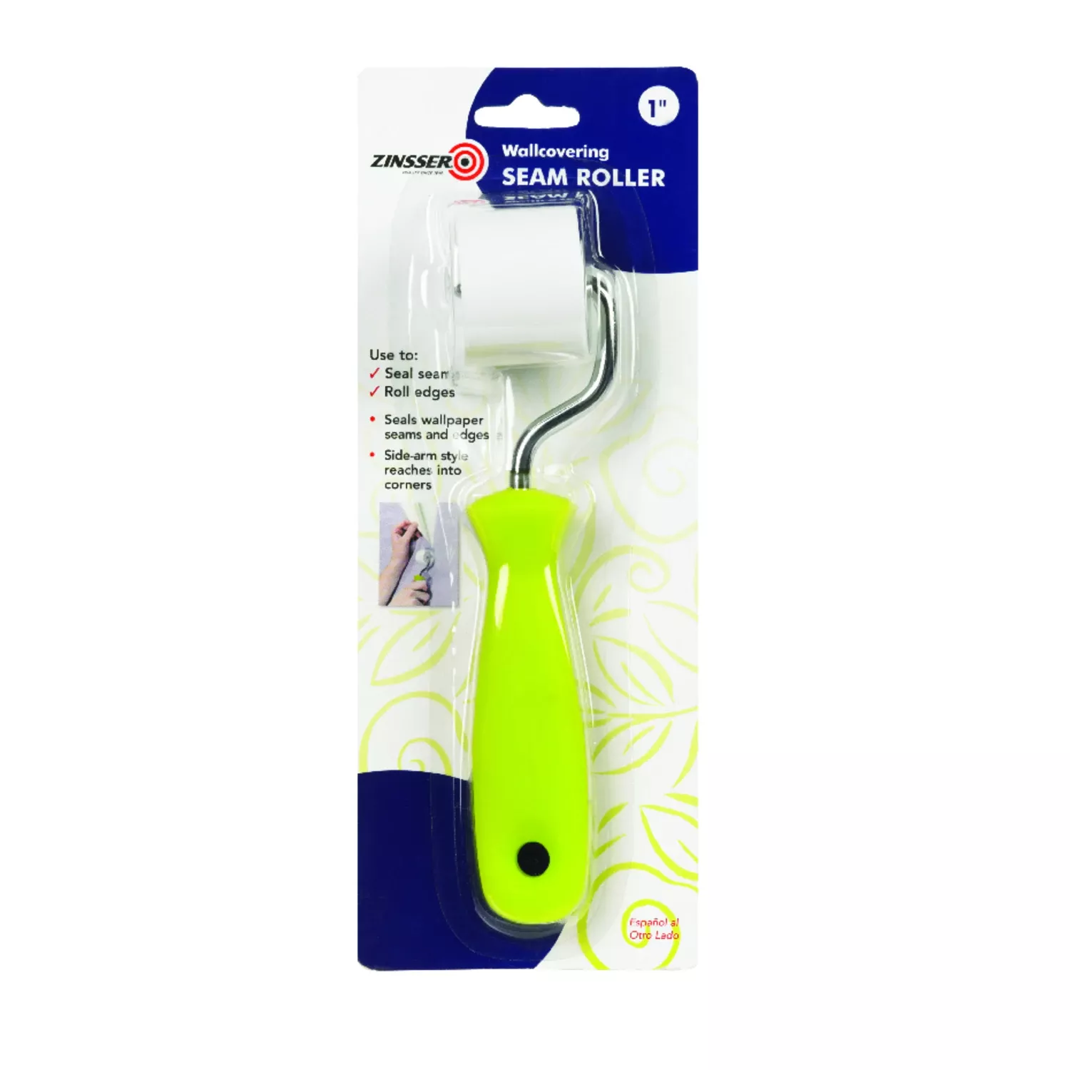 1 In. W Green/white Plastic Seam Roller For Wallpaper