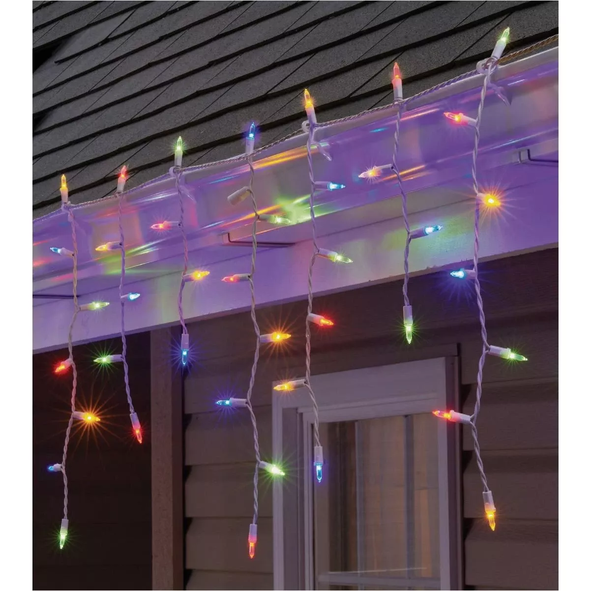 100-led Staylit Glass Icicle Lights – Multicolor, Indoor/outdoor