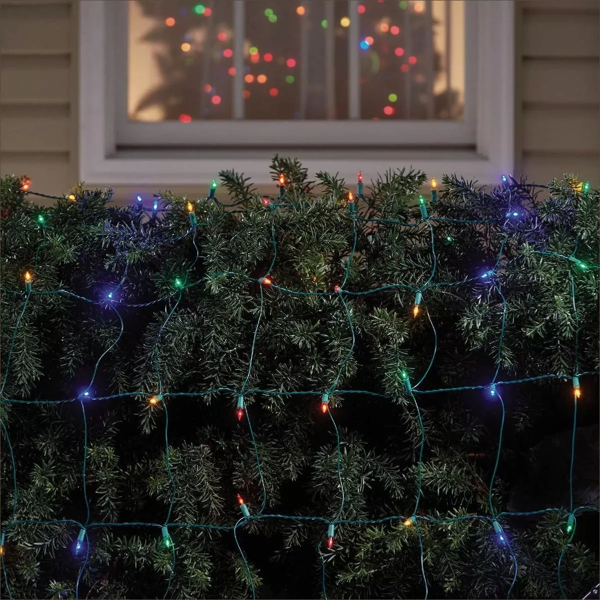 100 Lt Staylit Traditional Glow Glass Mini Led 4'x6' Multi Net