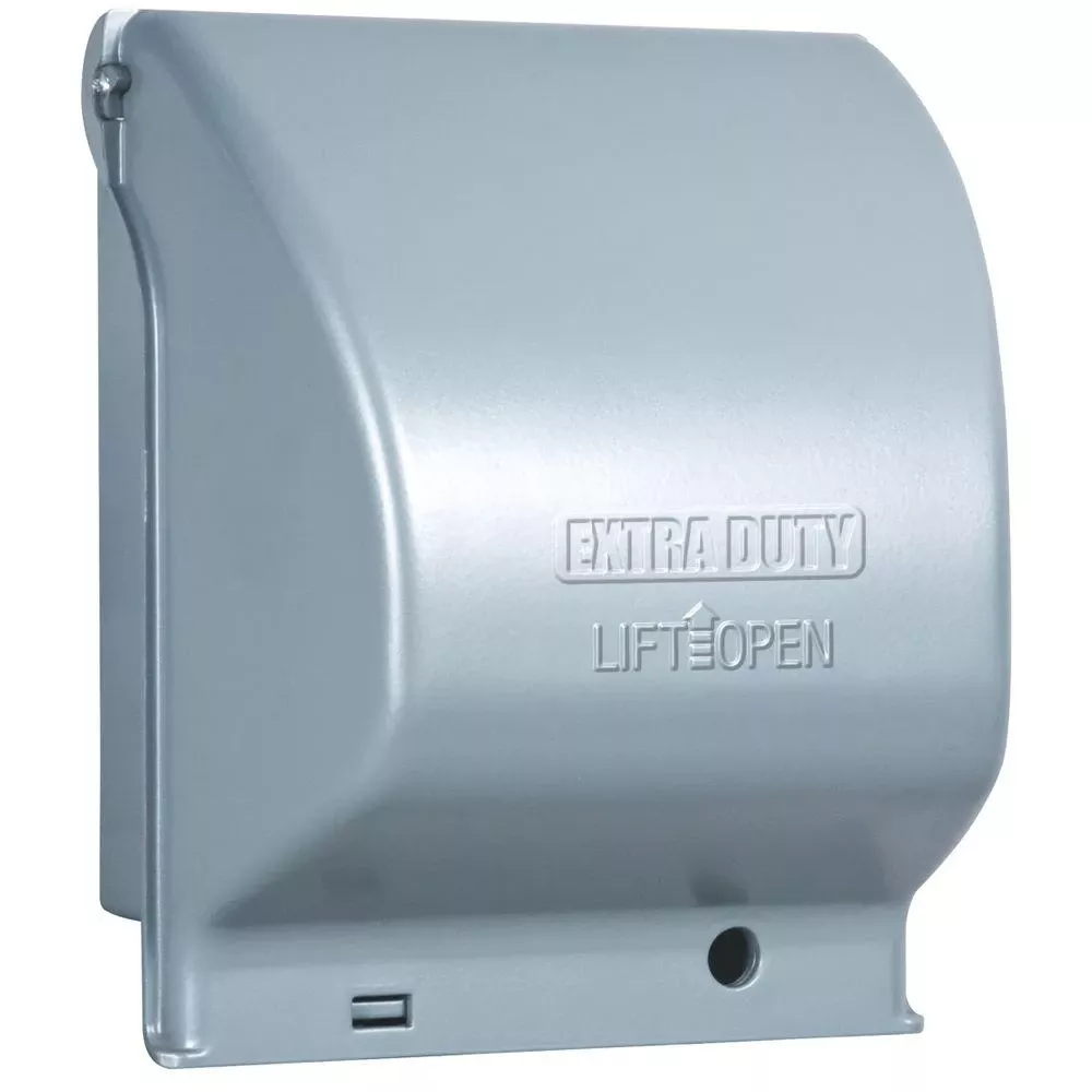 2-gang Vertical Outlet Cover, Grey Metal, Model Mx6200