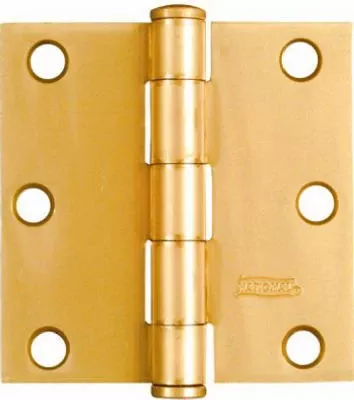 2-pack 3x3 Inch Dull Brass Residential Door Hinges