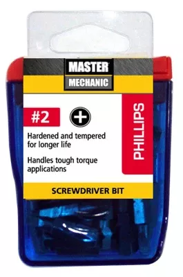 #2 Phillips Screwdriver Bit 1″ – 25 Pack Durable S2 Steel