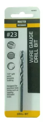 #23 3-1/8-inch Black Oxide Wire Gauge Drill Bit With 135 Split Point Design