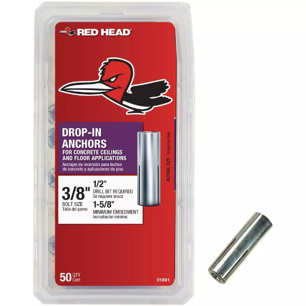 3/8 In. Drop-in Anchor (50-count)