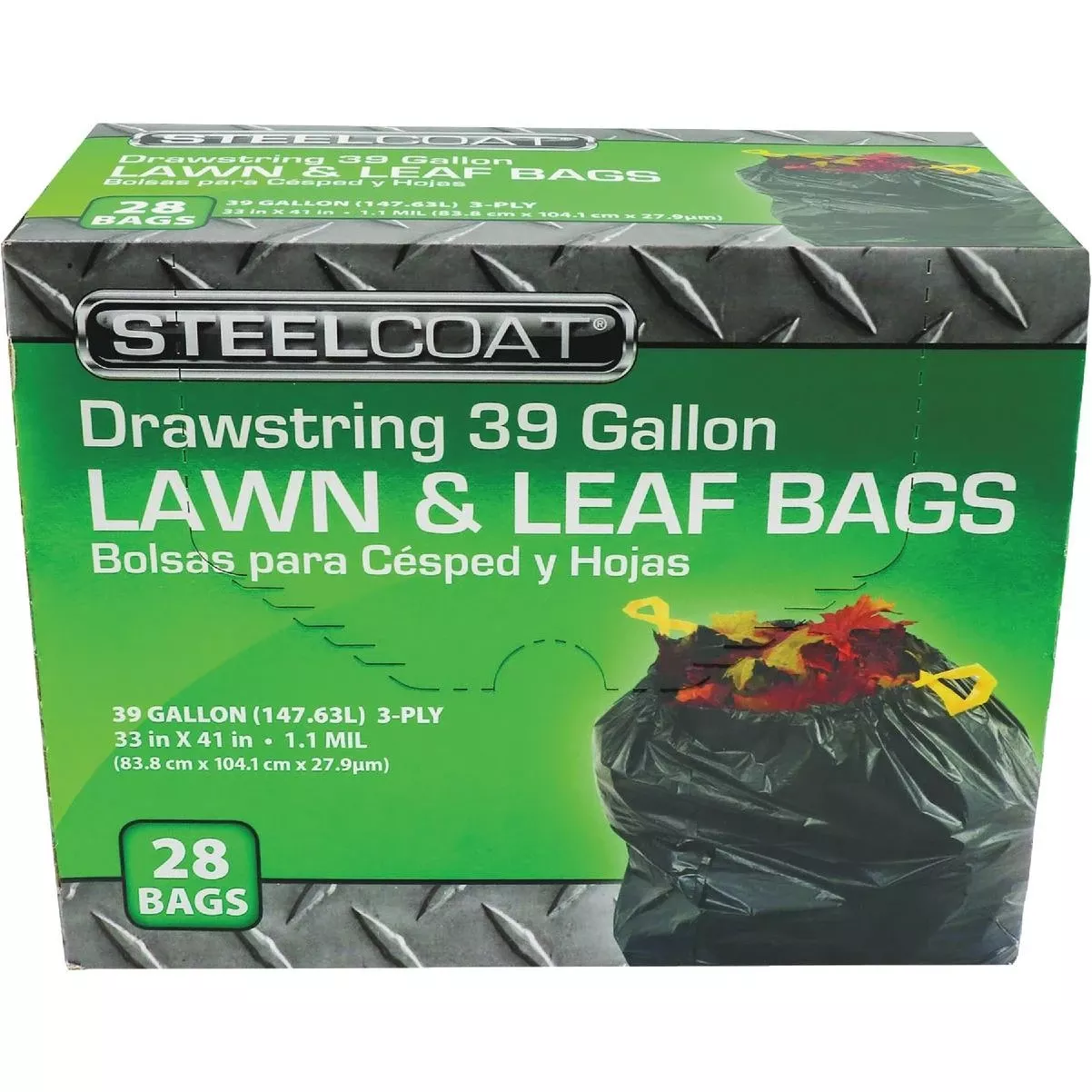 39 Gal. Black Drawstring Lawn & Leaf Trash Bag (28-count)