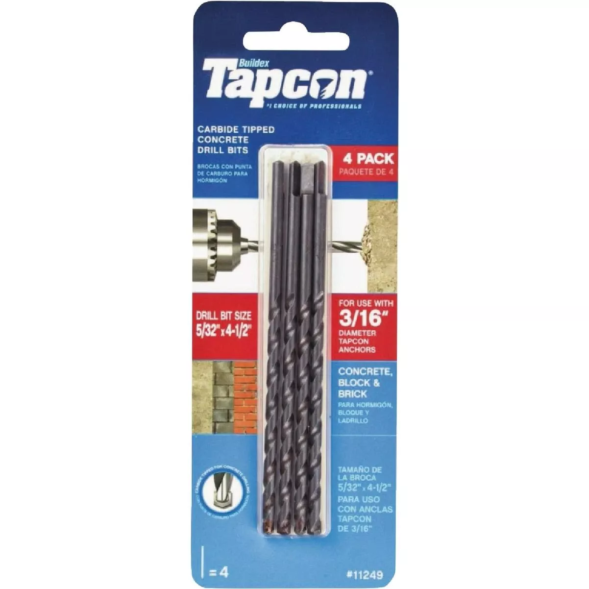 5/32 In. X 4-1/2 In. Carbide Masonry Drill Bit (4-pack)