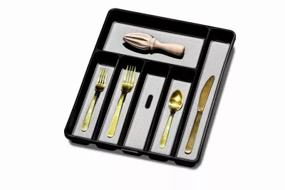 6-compartment Silverware Tray Organizer For Kitchen Drawers