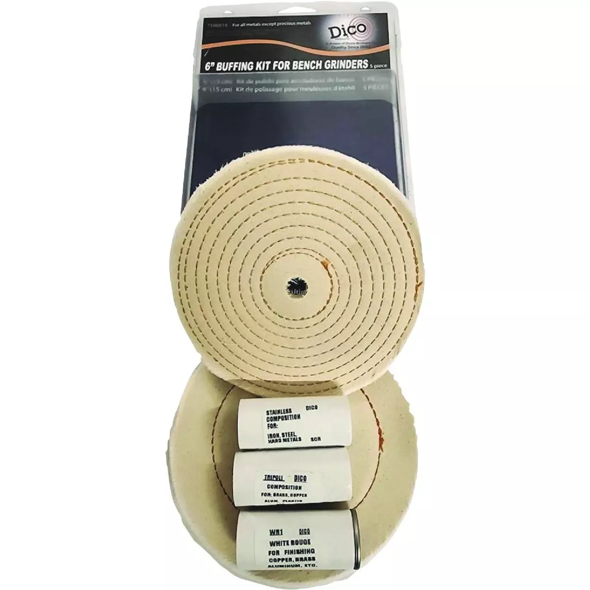 6 In. Buffing Kit With (2) Buffing Wheels & (3) Compounds