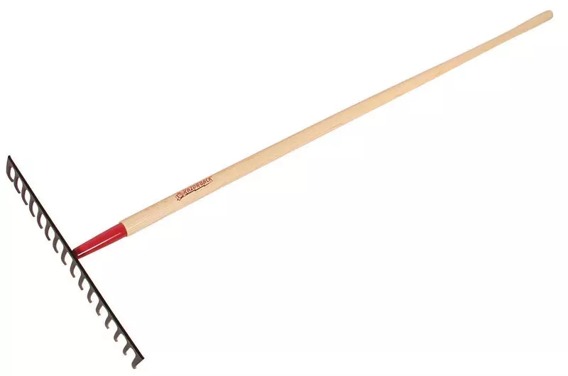 67.25 In. 16 Tine Steel Level Rake With Wood Handle