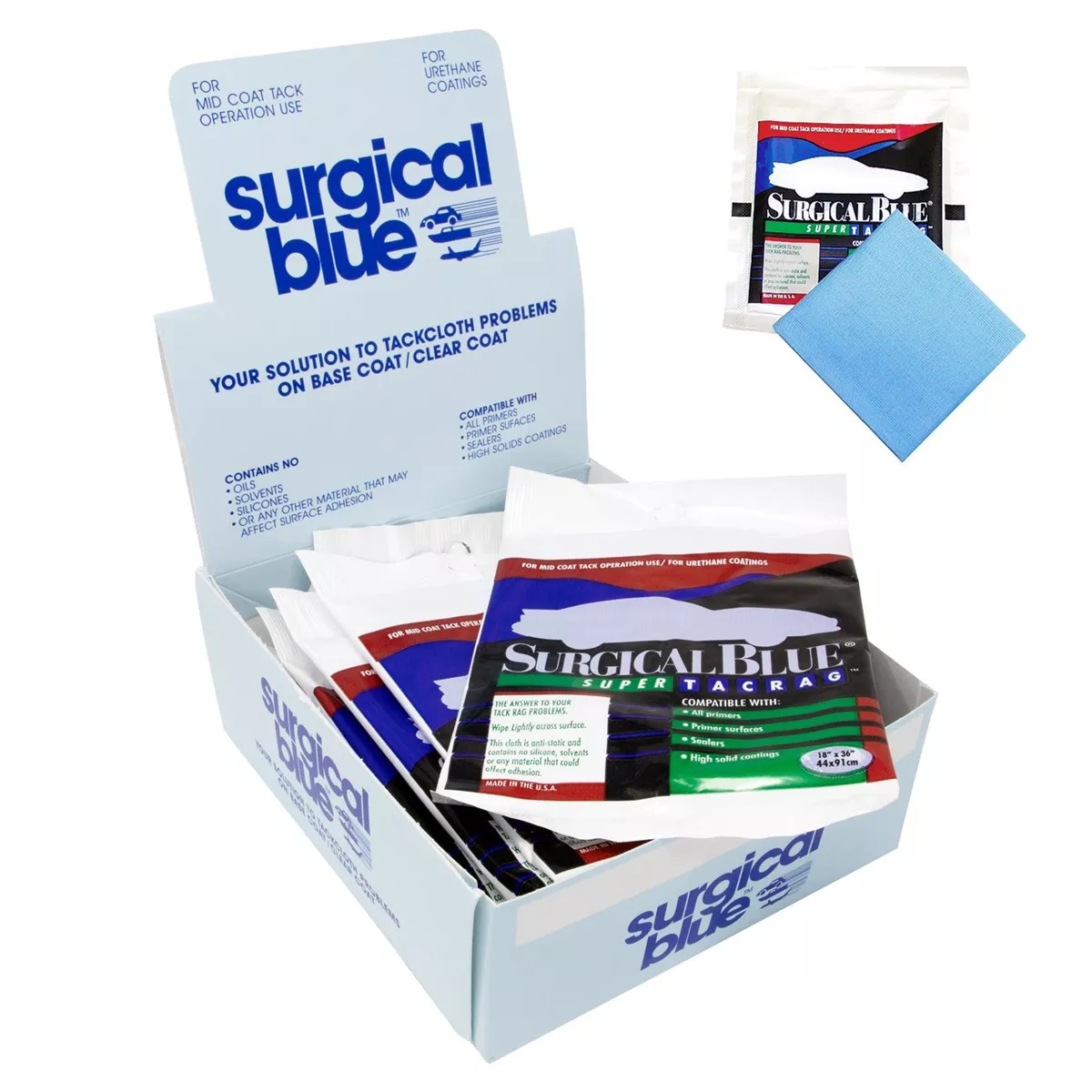 AES Industries Surgical Blue Tack Rags - 1box (12pc)
