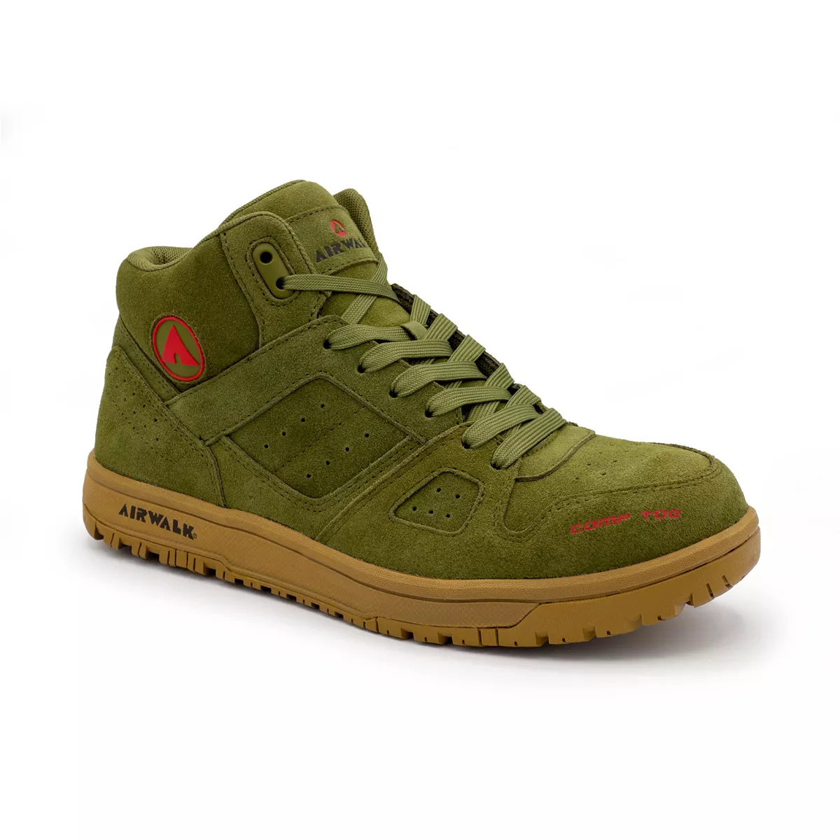Airwalk AIRWALK - MONGO MID Series - Men's Mid Top Shoe - CT|EH|SR - Olive/Gum - Size: 11M