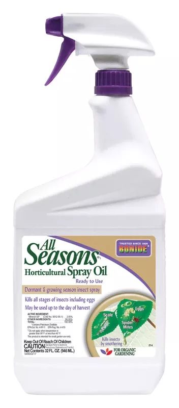 All Seasons Organic Horticultural Spray Oil Liquid 32 Oz – Insect & Disease Control