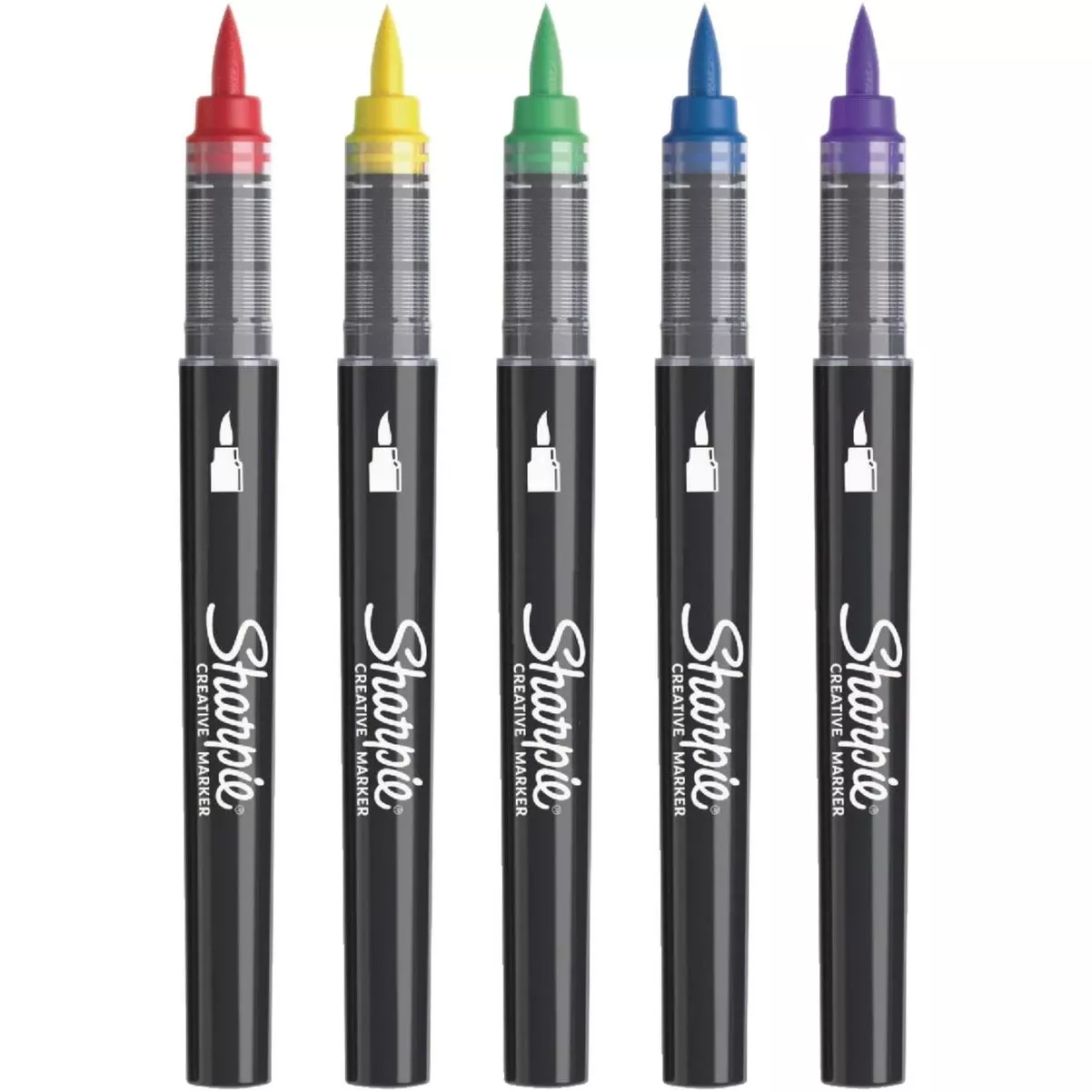 Assorted Colors Water-based Acrylic Brush Tip Creative Markers (5-pack)