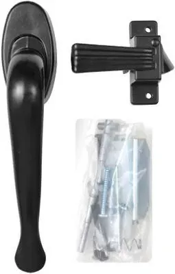 Black Pull Handle Door Latch For Secure Outswing Door Closure