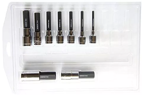 Bondhus 9-Piece 4-17mm Hex End Socket & Bits w/ProGuard (43298)