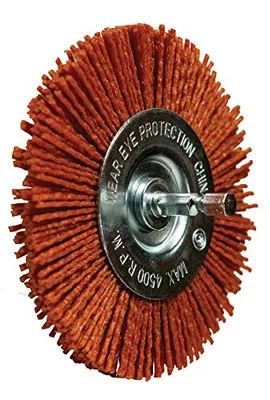 Century Drill Nylon Radial Brush, 3" 80 Grit, Shank Safe Rpm 4,500 (77431)