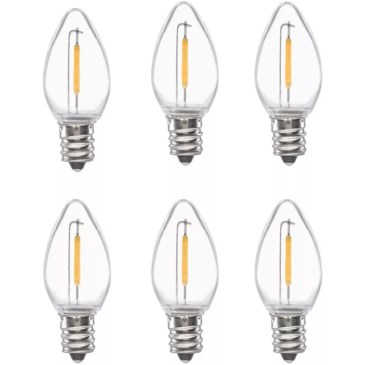 Clear 0.6w C7 Led Candle Light Bulb (6-pack)
