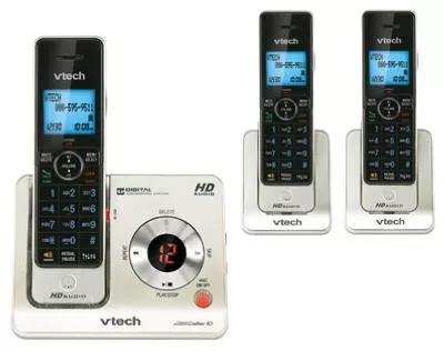 Dect 6.0 Three Handset Cordless Answering System With Caller Id And Intercom