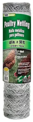 Durable 20-gauge Galvanized Poultry Wire Mesh - 48"x50' Roll