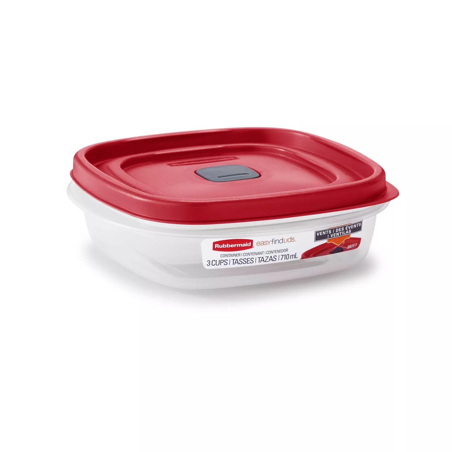 Food Storage Container With Easy-find Lid, Racer Red, 3 Cup