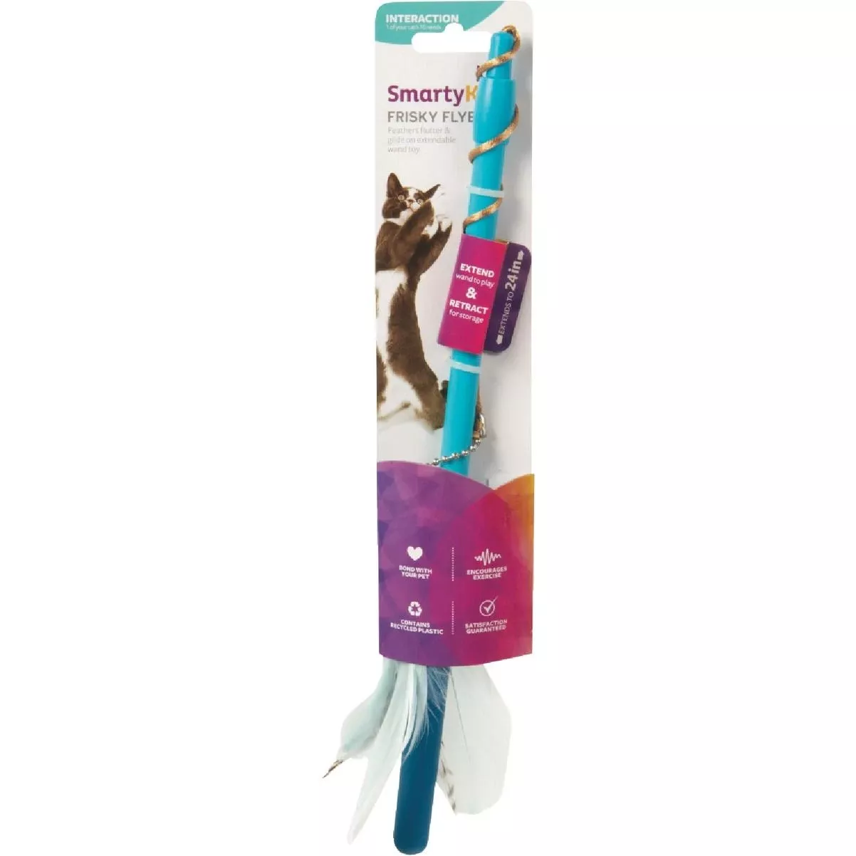 Frisky Flyer Extendable Feather Wand Cat Toy