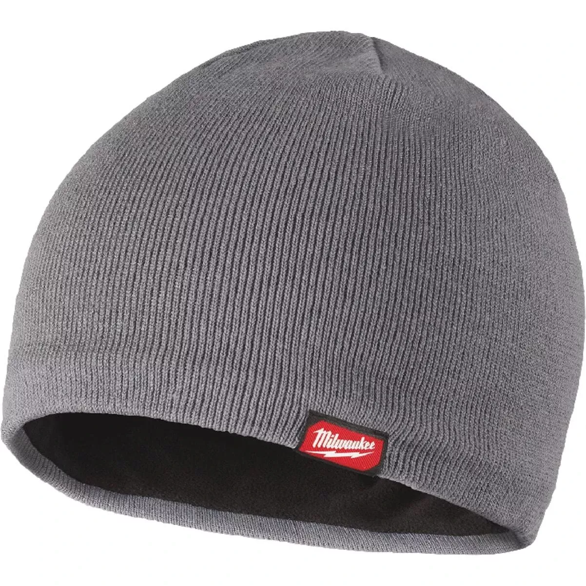 Gray Fleece-lined Acrylic Beanie Sock Cap