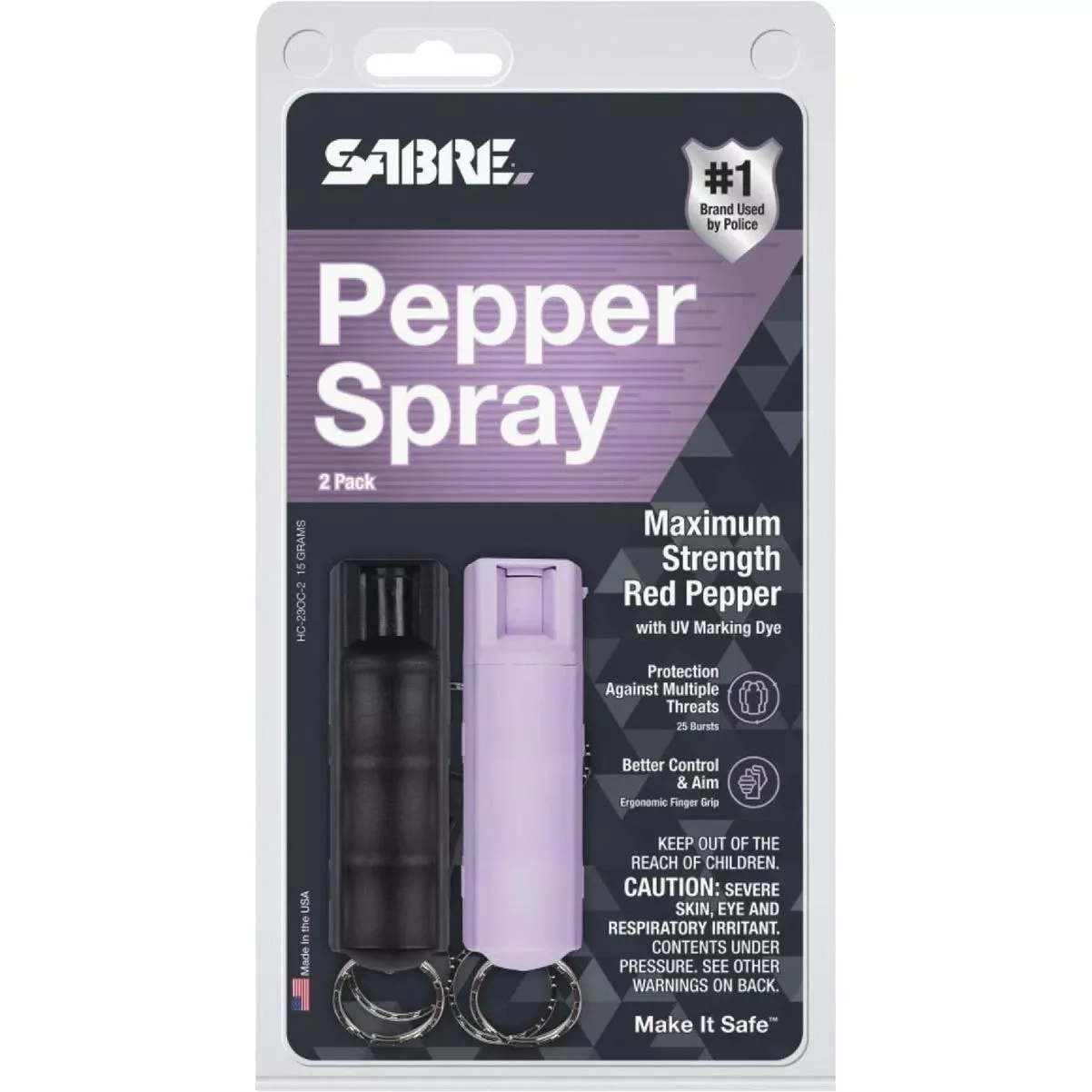 Hard Case Key Ring Lavender/black Pepper Spray (2-pack)