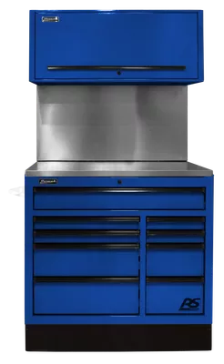 Homak 41-Inch Tool Chest Set with Solid Back Splash, Blue (BLCTS41001)