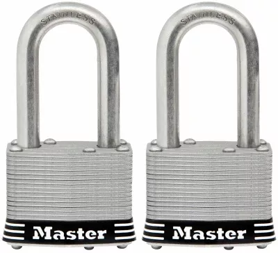 Keyed Laminated Padlocks, 1-3/4 In.,1.5-in. Long Shackle, 2-pk.