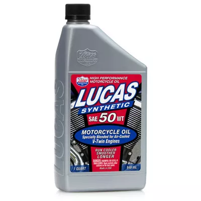Lucas Oil 10765 SAE 50WT Synthetic Motorcycle Oil - 1 Quart, Multi-Colored