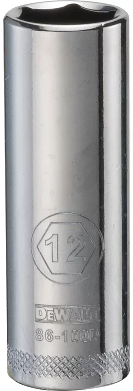 Metric Deep Socket, 6-point, 1/4-inch Drive, 12mm – Durable Hand Tool