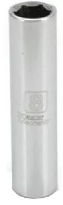 Metric Deep Well Socket, 6-point, 1/4 Inch Drive, 8mm
