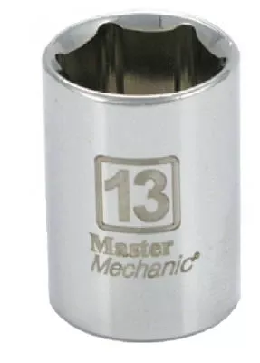 Metric Shallow Socket, 6-point, 1/4 Inch Drive, 13mm