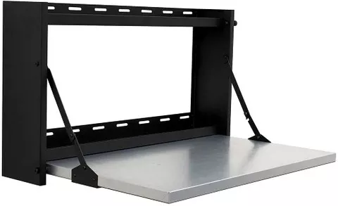 Montezuma MFS3219B Fold-Down Wall-Mounted Workbench with Shelves
