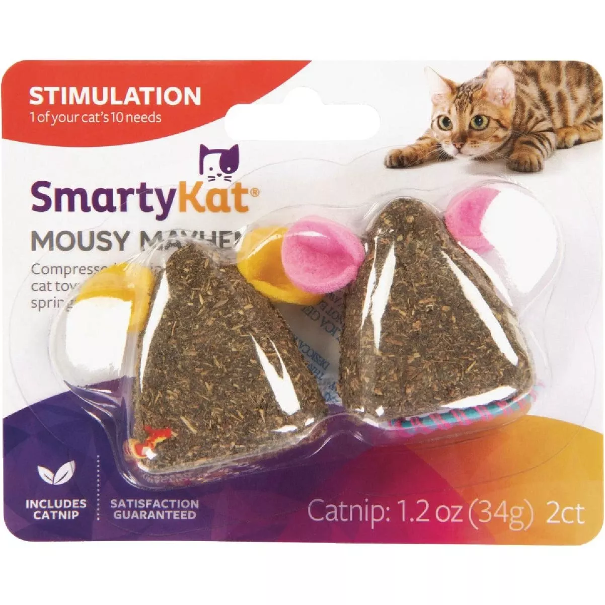 Mousy Mayhem Compressed Catnip Mice Cat Toy (2-pack)
