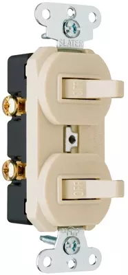 Pass And Seymour Ivory Dual Single-pole Combination Switch