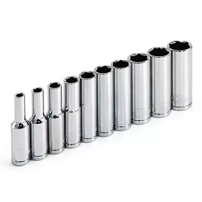 Powerbuilt 10-Piece 1/4" Drive Metric Deep Socket Set (640538)