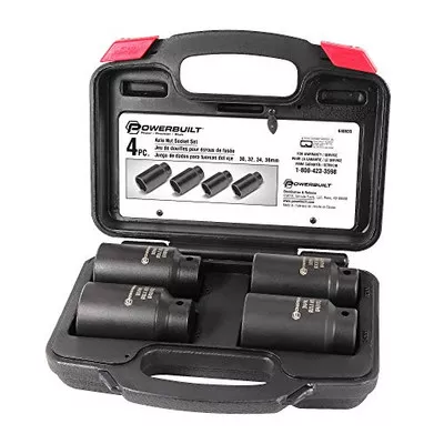 Powerbuilt 4-Piece Axle Nut Socket Set Metric (648635)