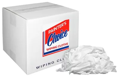 Premium 8 Lb Bleached White Cotton Rags - Size #10 Box