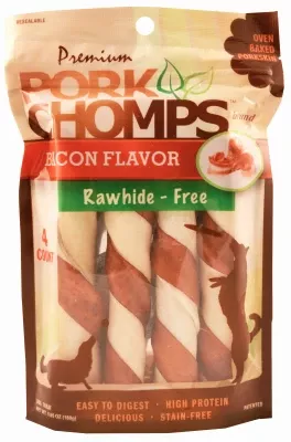 Premium Bacon Twistz Dog Treats - 4 Pack Of Delicious Chews