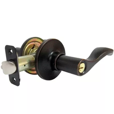 Reversible Naples Entry Lever Lockset In Aged Bronze