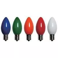 Santas Forest 25980 LED Filament Retro Replacement Bulb, Transparent, C9, Multi Color