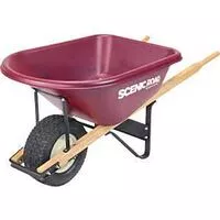 Scenic Road M6-1T-KIT Wheelbarrow Kit, 6 cu-ft Volume, Polyethylene/Steel, 1-Wheel, Turf Wheel, 6 in W Wheel