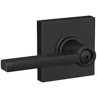 Schlage F Series F40 LAT 622 COL Privacy Lever, Mechanical Lock, Matte Black, Metal, Residential, 2 Grade, ADA Compliant