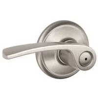 Schlage F Series F40VMER619 Privacy Lever, Mechanical Lock, Satin Nickel, Metal, Residential, 2 Grade