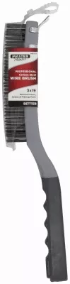 Soft Grip Carbon Steel Wire Brush With Scraper - Heavy Duty Cleaning Tool