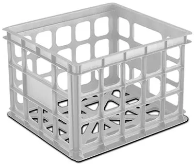 Storage Crate - 15.25" L X 13.75" W X 10.5" H - White